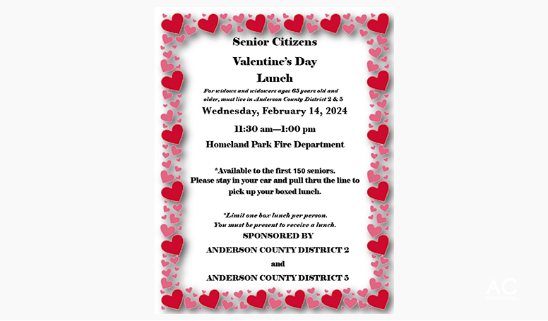 Senior Citizens Valentine’s Day Lunch
